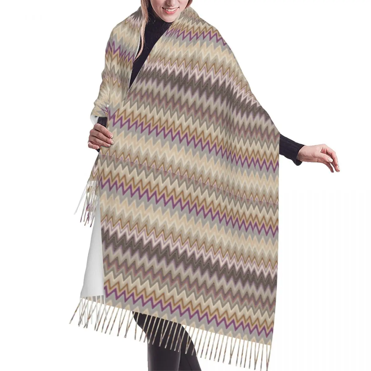Modern Zig Zag Geometric Art Scarf Wrap Women Long Winter Fall Warm Tassel Shawl Unisex Bohemian Fashion Versatile Scarves
Modern Zig Zag Geometric Art Scarf Wrap Women Long Winter Fall Warm Tassel Shawl Unisex Bohemian Fashion Versatile Scarves