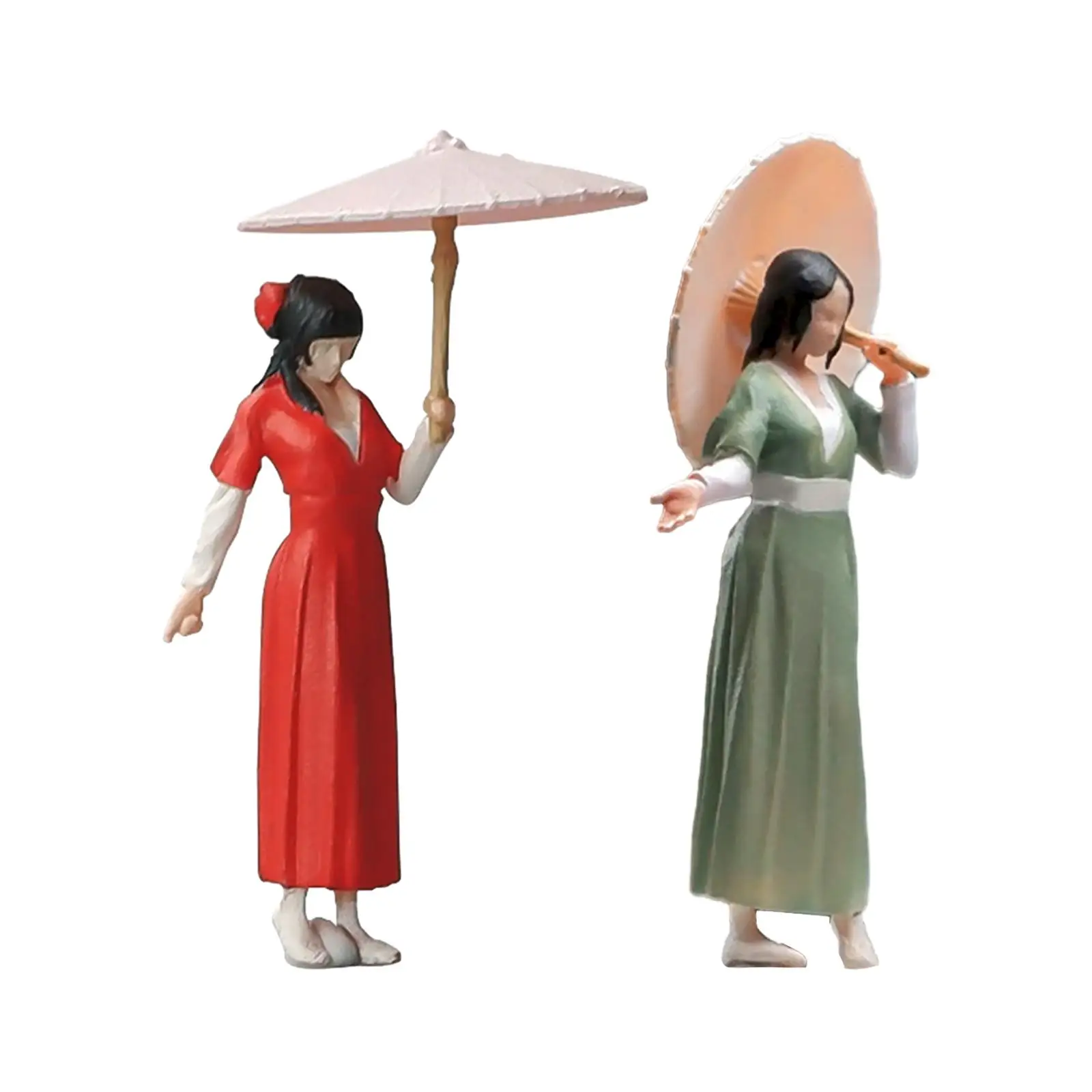 

1:64 Ancient Customs Girl Figure Pose Scene Mini Doll Model for Desktop Ornament Miniature Scenes Train Model Photography Layout