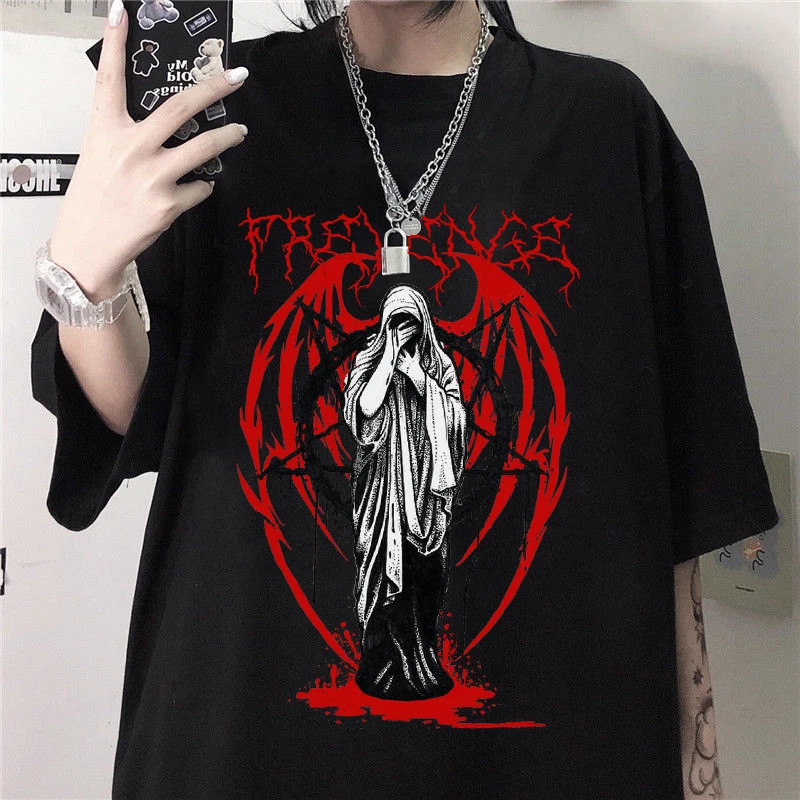 2023 Devil Women's T-shirt New Dark Punk Female Vintage Harajuku Casual Fashion Cartoon Print Goth Loose Gothic Women's T-shirt
2023 Devil Women's T-shirt New Dark Punk Female Vintage Harajuku Casual Fashion Cartoon Print Goth Loose Gothic Women's T-shirt