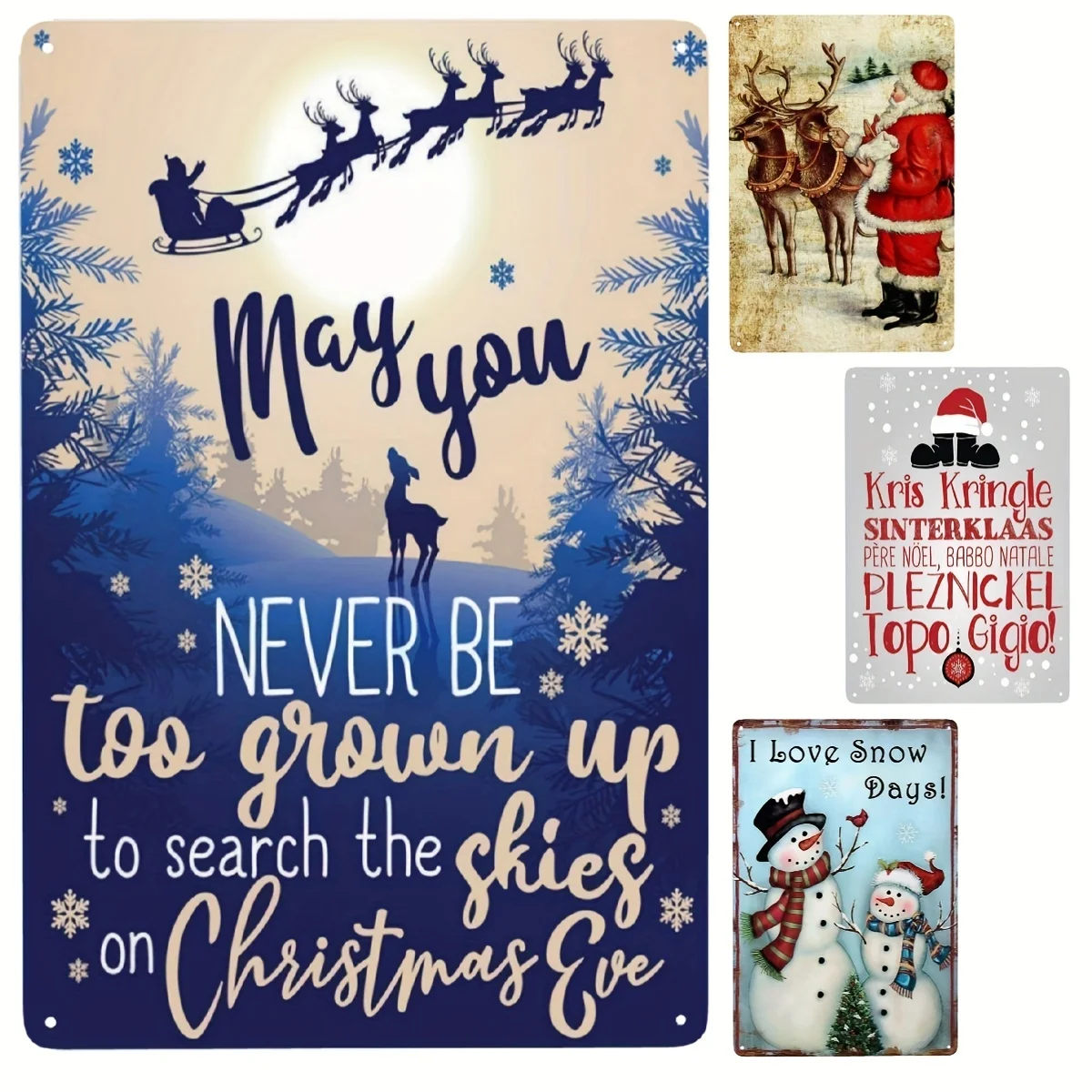 Metal Sign May You Never Be Too Grown Up To Search The Skies on Christmas Eve Great Decoration and Holiday Tin Sign 12x8inch
Metal Sign May You Never Be Too Grown Up To Search The Skies on Christmas Eve Great Decoration and Holiday Tin Sign 12x8inch