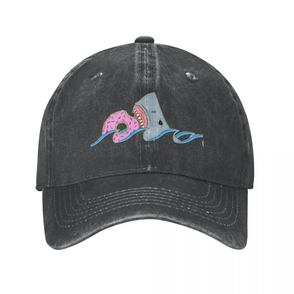 

I eat what I want | Great White Shark eating a donut Cowboy Hat party hats |-F-| Hat Man For The Sun Mens Cap Women'S