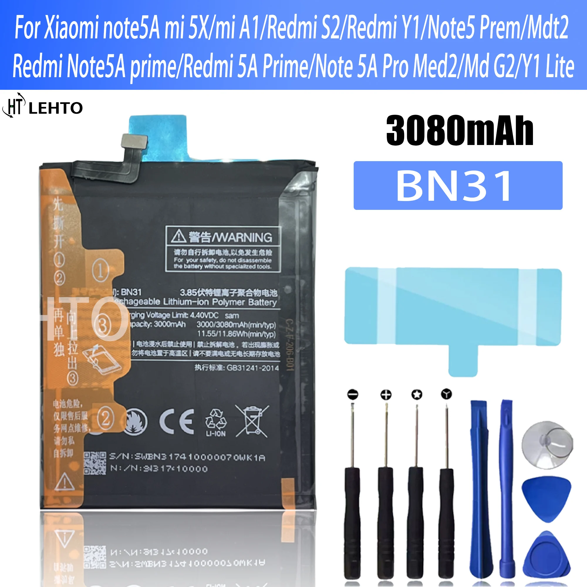 100% New BN31 Battery For Redmi note5A/ MI 5X/ mi A1/ redmi S2/ redmi Note5A prime/ redmi 5A Phone Replacement Bateria
100% New BN31 Battery For Redmi note5A/ MI 5X/ mi A1/ redmi S2/ redmi Note5A prime/ redmi 5A Phone Replacement Bateria