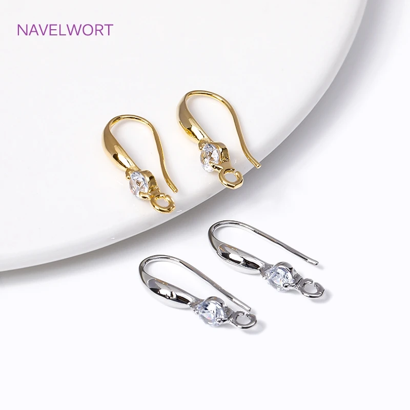 18K Gold Plated Earring Hooks Cubic Zircon Ear Wire with Open Loop For Jewelry Earrings Making Supplies DIY Findings Accessories
18K Gold Plated Earring Hooks Cubic Zircon Ear Wire with Open Loop For Jewelry Earrings Making Supplies DIY Findings Accessories