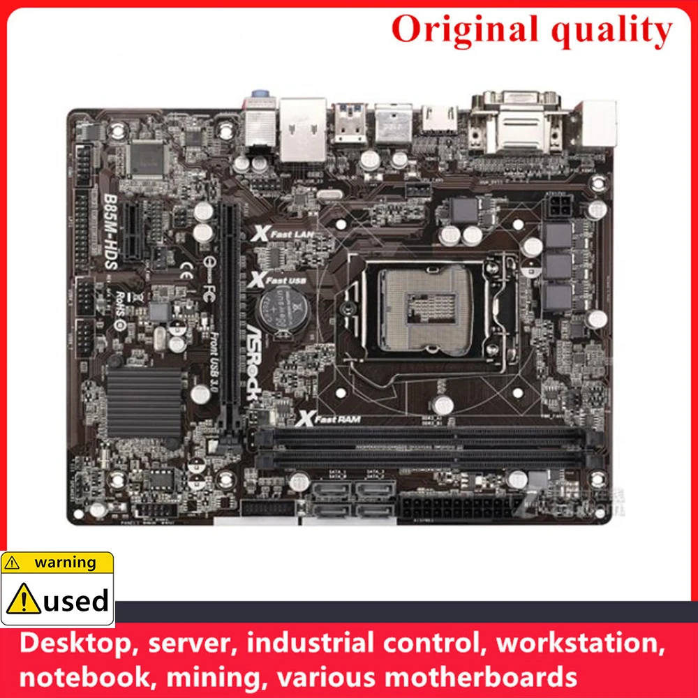 

Used For ASROCK B85M-HDS Motherboards LGA 1150 DDR3 16GB M-ATX For Intel B85 Desktop Mainboard SATA III USB3.0