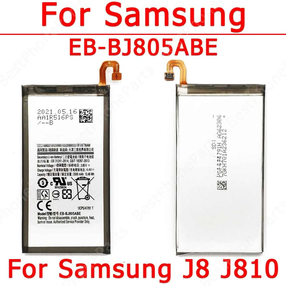 

Battery For Samsung Galaxy J8 J810 Battery Li-ion Cellphone Replacement EB-BJ805ABE 3500 mAh Bateria Spare Parts