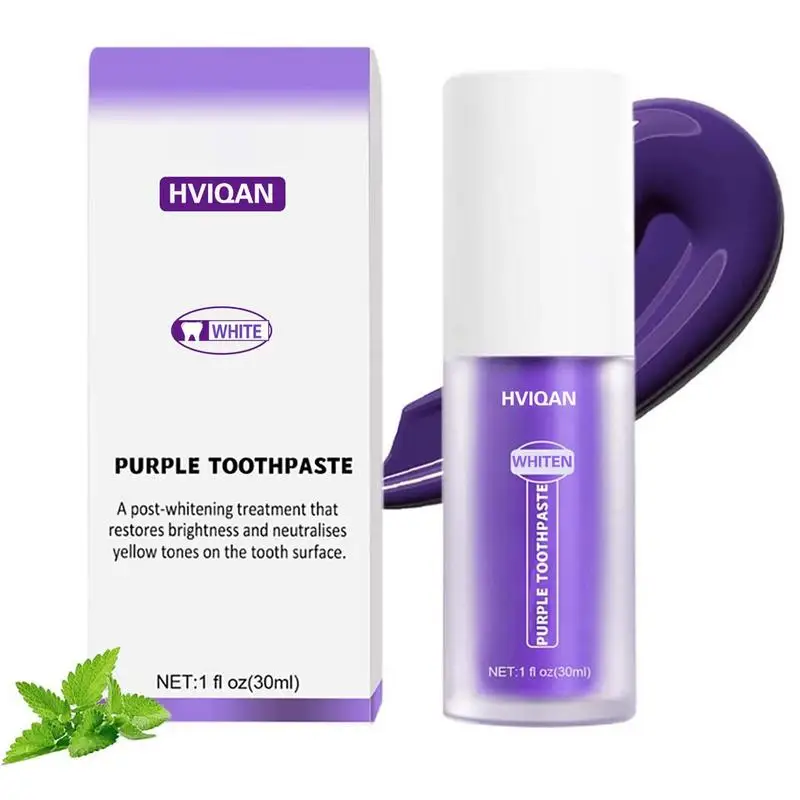 30ml Dental Remove Plaque Stains Care Toothpaste Tooth Purple Color Corrector Teeth Whitening Toothpaste
30ml Dental Remove Plaque Stains Care Toothpaste Tooth Purple Color Corrector Teeth Whitening Toothpaste