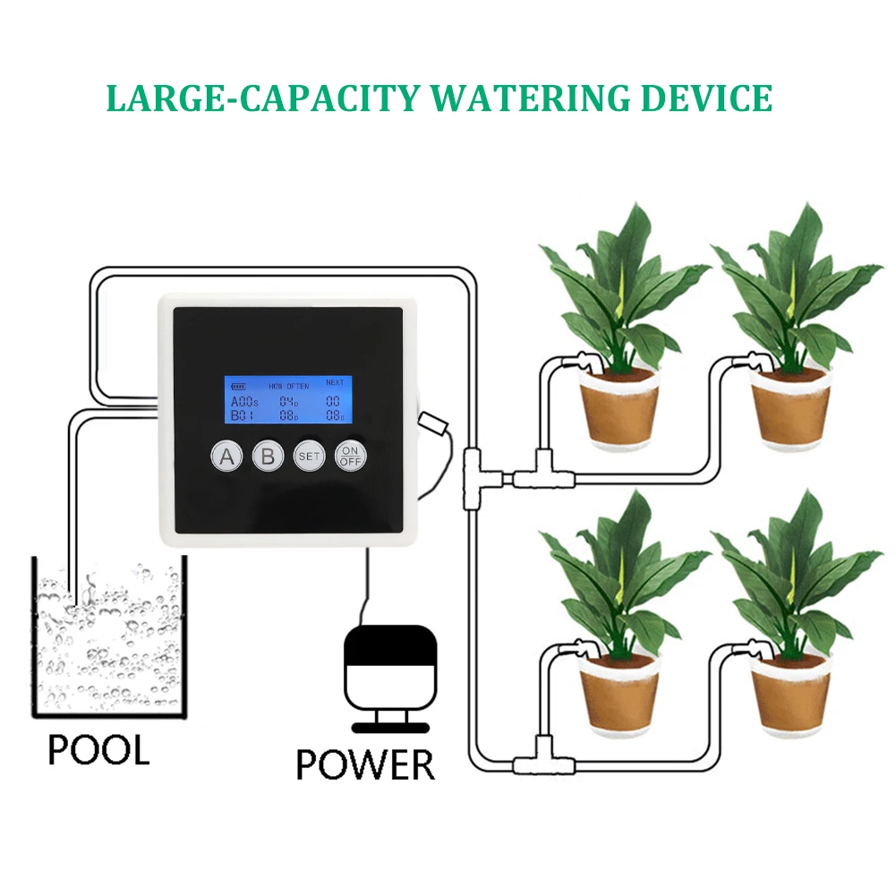 20M Garden Drip Irrigation Kit Double Pump Controller Timer System Automatic Irrigation Watering Device For Indoor Plants
20M Garden Drip Irrigation Kit Double Pump Controller Timer System Automatic Irrigation Watering Device For Indoor Plants