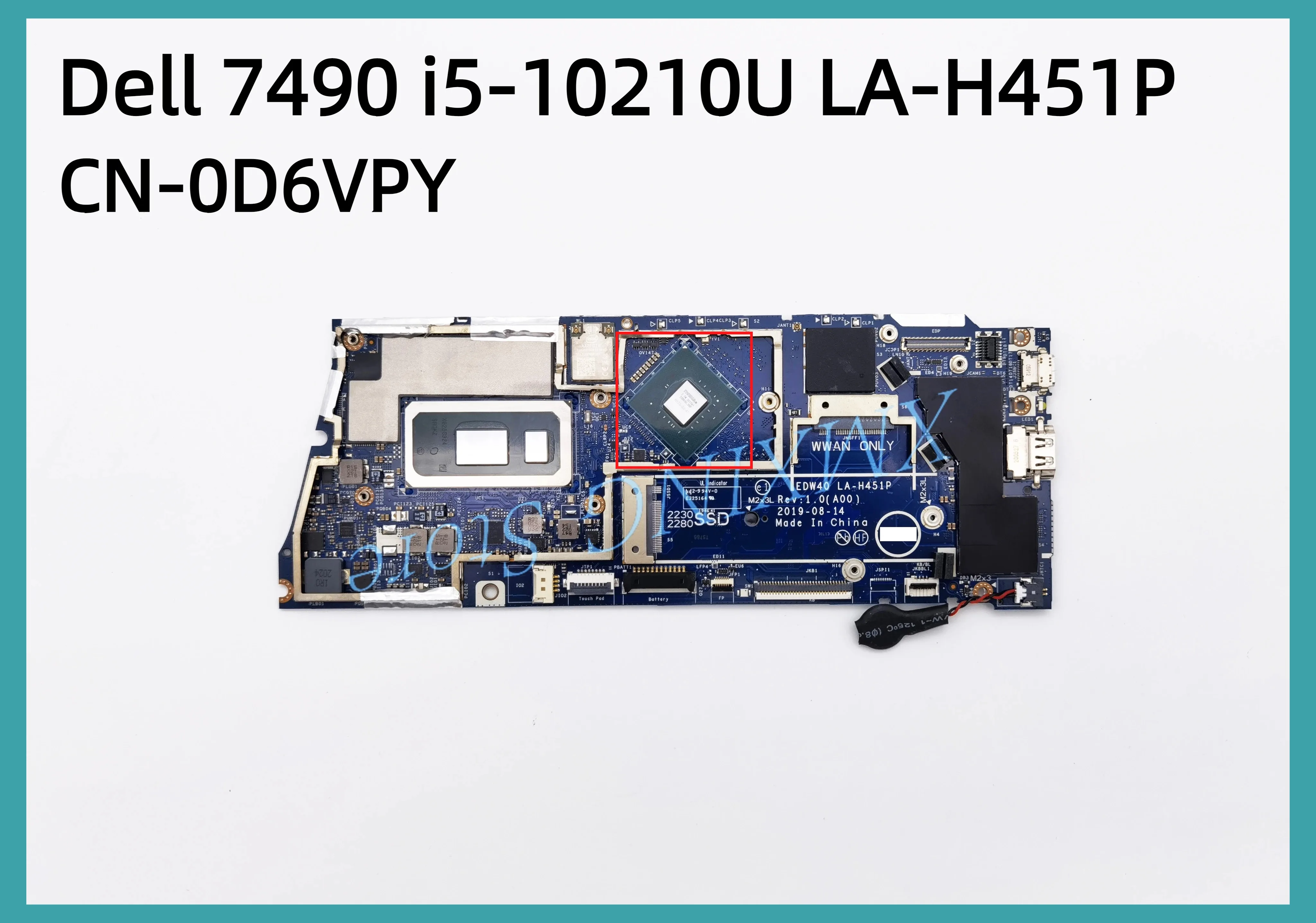 Материнская плата для ноутбука FULCOL для DELL Inspiron 7490, женская модель, 0D6VPY D6VPY, протестирована на 100%
Материнская плата для ноутбука FULCOL для DELL Inspiron 7490, женская модель, 0D6VPY D6VPY, протестирована на 100%