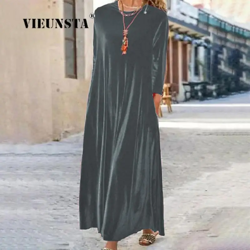 Vintage Solid Color Simple Long Party Dress Women Spring Casual Velvet Streetwear Dress Female O-Neck Loose Pullover Maxi Dress
Vintage Solid Color Simple Long Party Dress Women Spring Casual Velvet Streetwear Dress Female O-Neck Loose Pullover Maxi Dress