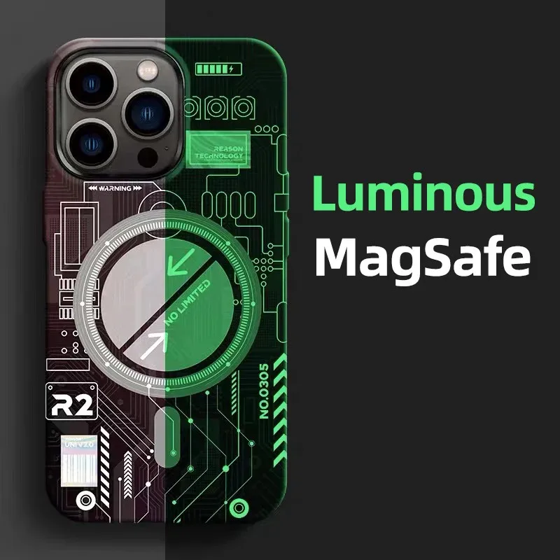 Luxury Luminous Magnetic Wireless Charging For Magsafe Phone Case For iPhone 14 13 12 11 15 Pro Max Fluorescent Cellphone Cover
Luxury Luminous Magnetic Wireless Charging For Magsafe Phone Case For iPhone 14 13 12 11 15 Pro Max Fluorescent Cellphone Cover