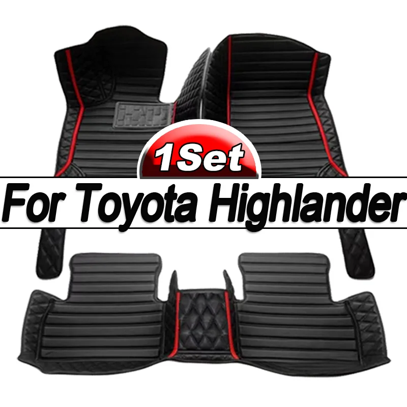 

Автомобильные коврики для Toyota Highlander (гибрид/бензин), 7 сидений, 2022, 2023, автомобильные накладки на ножки, автомобильный коврик, аксессуары для интерьера