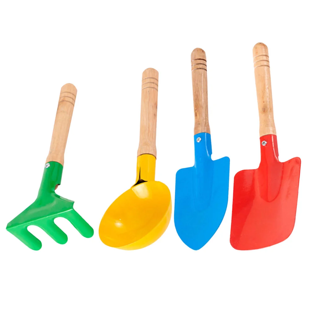 

1 комплект, Детские садовые инструменты, металлические маленькие песочные лопаты, грабли, инструменты для посадки, пляжные игрушки