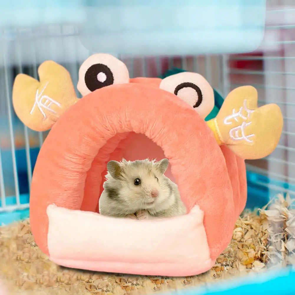 

Zero Pressure Feeling Pet Bed Cozy Cartoon Shape Hamster Nest Thickened Plush Den for Winter Retains Heat No Deformation