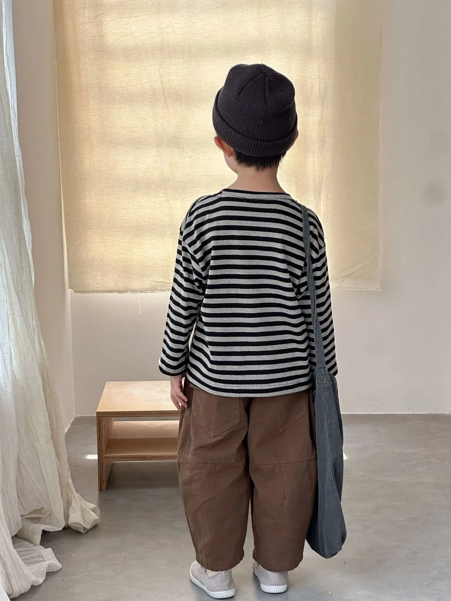 2025 Autumn New Children Long Sleeve T Shirts Cotton Girls Loose Striped Bottoming Shirt Boys Versatile Casual Tops Kids Clothes 28 Se621998f076f44deb805efb908eb222co