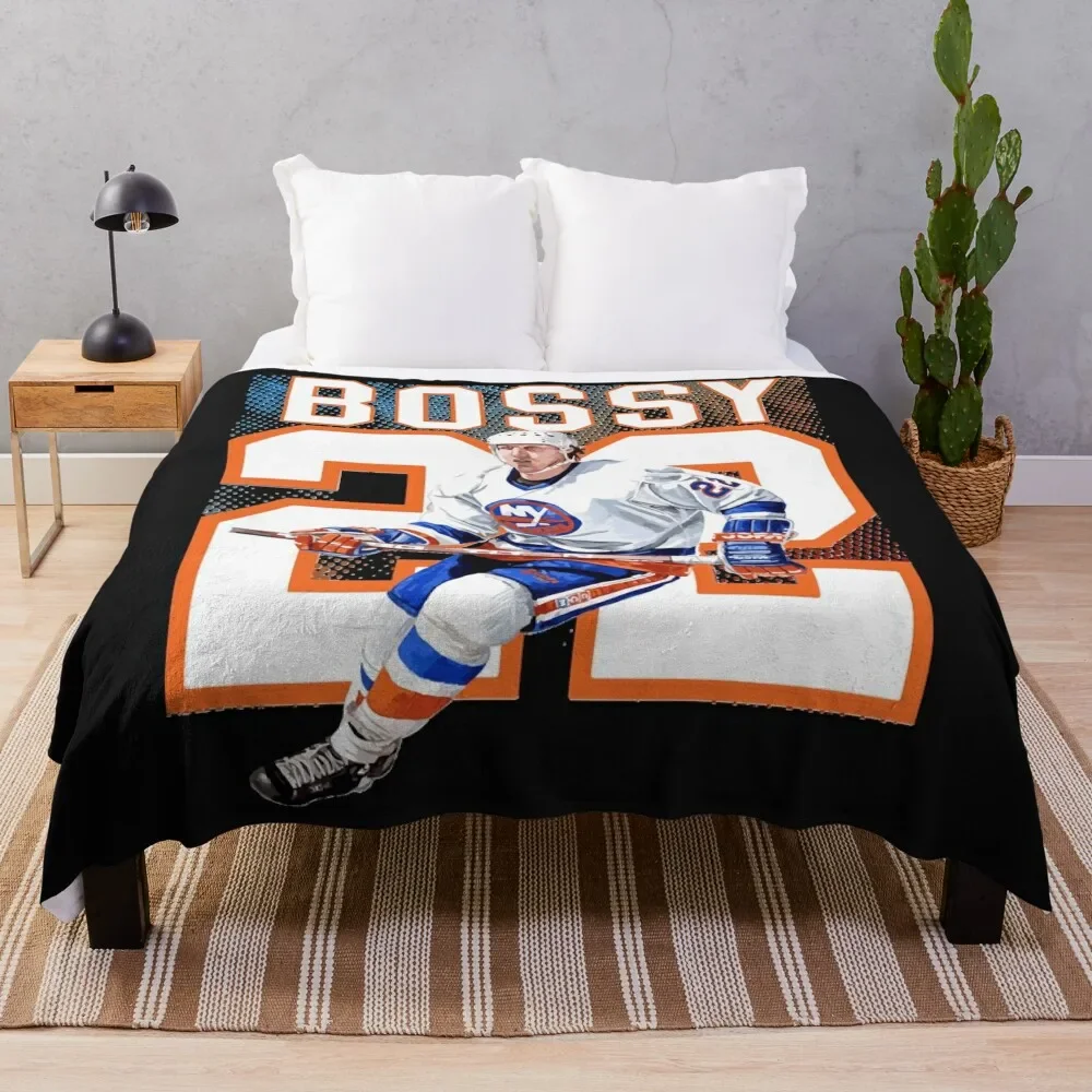 

Hockey Legend Mike BossyClassic Throw Blanket Camping Decorative Sofas Hairys Soft Beds Blankets