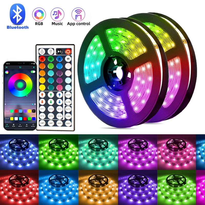 LED Lights лента Decoration Neon Lights RGB Tape SMD5050 LED Strip Lights Bluetooth Remote Ice Lights Luces Led Para Habitacion
LED Lights лента Decoration Neon Lights RGB Tape SMD5050 LED Strip Lights Bluetooth Remote Ice Lights Luces Led Para Habitacion