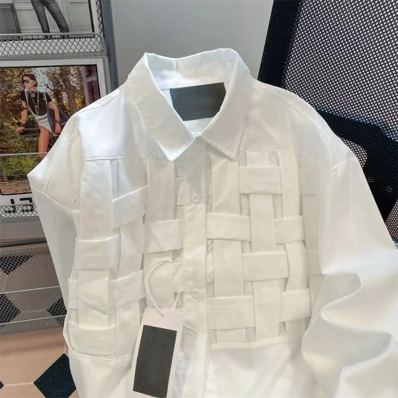 Women Solid Hollow Out Shirts Lapel Long Sleeve Loose Waist Fashion Patchwork Blouse Female Chic Casual Poly Shirt 12 Mallzona Se6239139881e478a97e73cad813c1d02j Women Solid Hollow Out Shirts Lapel Long Sleeve Loose Waist Fashion Patchwork Blouse Female Chic Casual Poly Shirt Mallzona