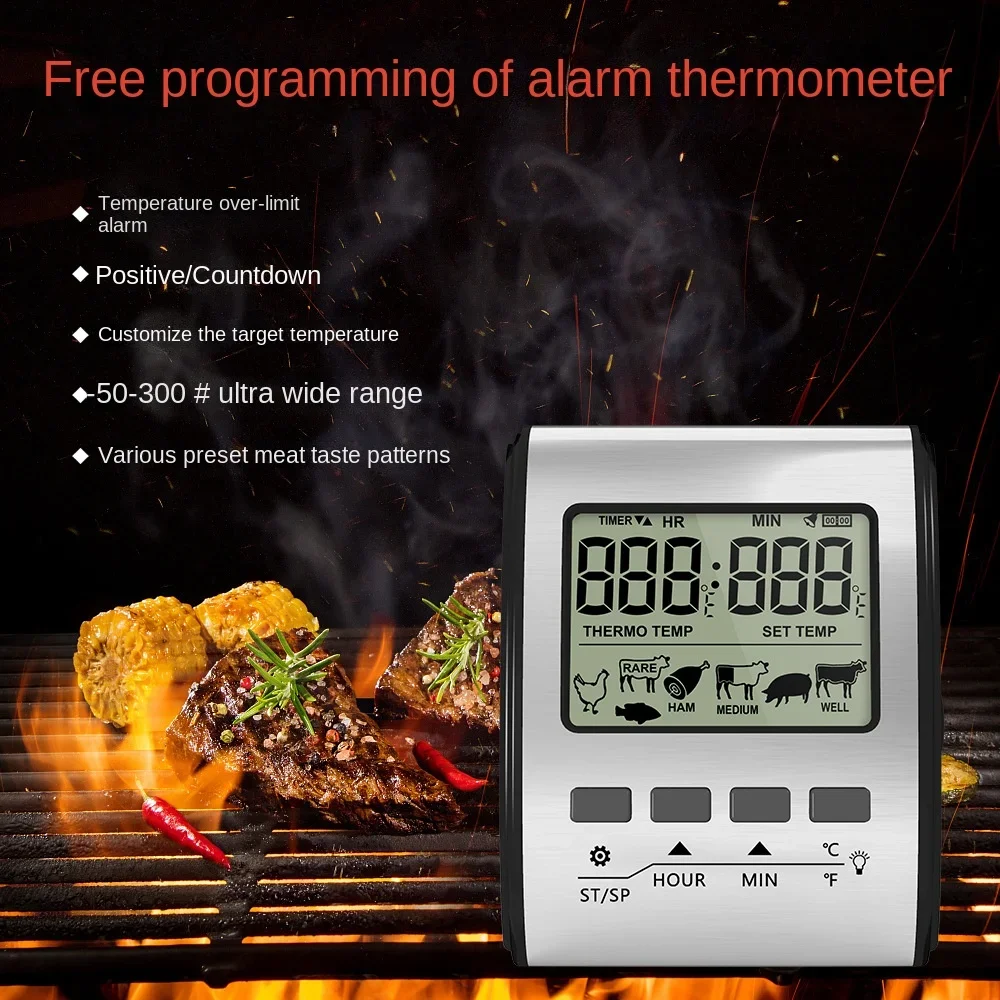 Household Oven Stainless Steel Thermometer Kitchen Barbecue Food Thermometer Countdown Temperature Control Alarm with Backlight
Household Oven Stainless Steel Thermometer Kitchen Barbecue Food Thermometer Countdown Temperature Control Alarm with Backlight