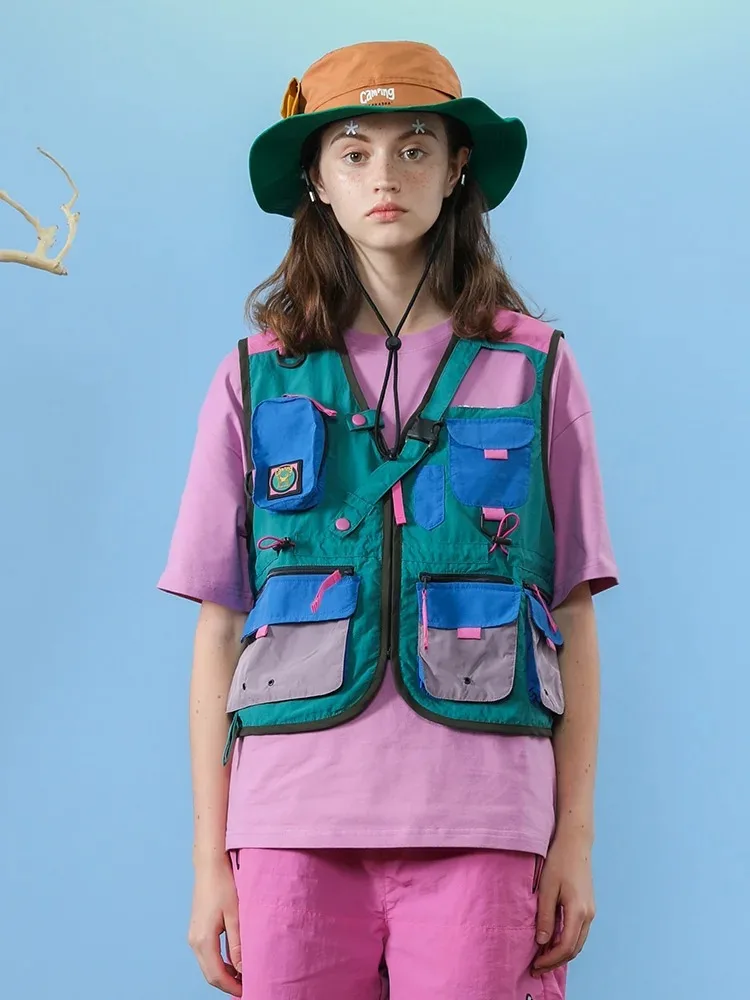 Spring Autumn Women Outdoor Vest Multi-Pocket Breathable Sports Coat Color Block Original Niche Design V-neck s
Spring Autumn Women Outdoor Vest Multi-Pocket Breathable Sports Coat Color Block Original Niche Design V-neck s