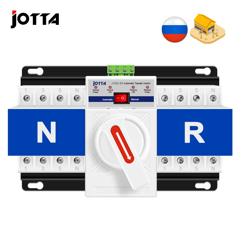 

JOTTA 4P 63A 220V 380V ATS MCB Type Dual Power Automatic Transfer Switch Change Over Switch