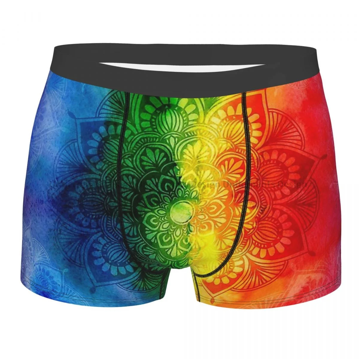 

Bohemian Pride Rainbow Watercolor Mandala Underpants Homme Panties Man Underwear Sexy Shorts Boxer Briefs