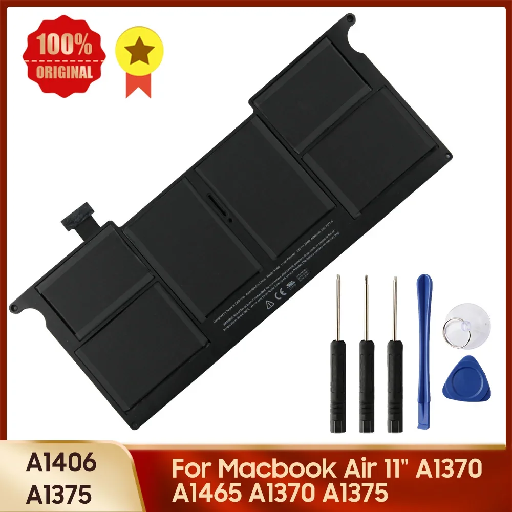 New Replacement battery A1406 A1375 for Macbook Air 11" A1370 A1465 A1370 4680mAh Replacement Battery + Tools
New Replacement battery A1406 A1375 for Macbook Air 11" A1370 A1465 A1370 4680mAh Replacement Battery + Tools