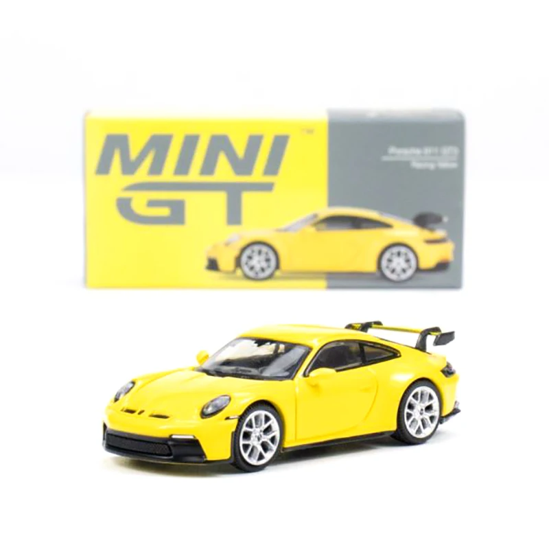 

MINIGT 1/64 Porsche 911 (992) GT3 Racing Yellow MGT00565-CH Cars Alloy Vehicle Die-casting Automotive Model Ornaments Cas Toys