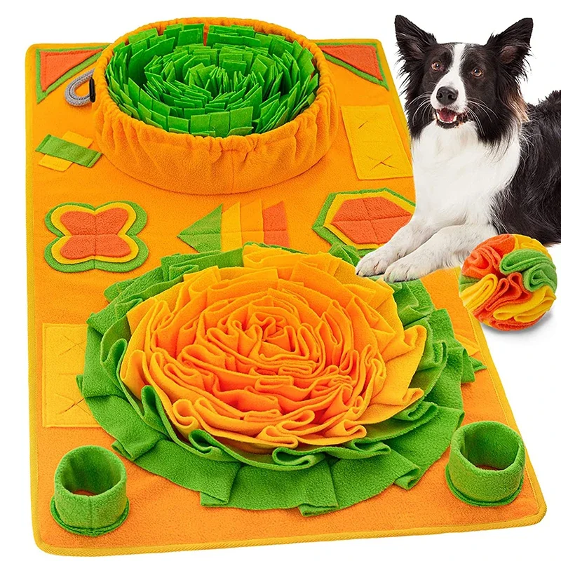 

Pet Dog Snuffle Mat Nose Smell Training Sniffing Pad Dog Puzzle Toy Slow Feeding Bowl Food Dispenser Treats Pad Washable Dog toy