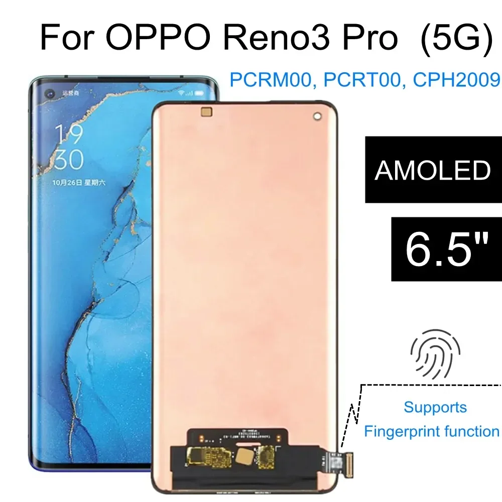 6.5" AMOLED For OPPO Reno3 Pro 5G PCRM00 PCRT00 LCD Display Touch Screen Digitizer Assembly For Reno 3 Pro CPH2009 LCD Display
6.5" AMOLED For OPPO Reno3 Pro 5G PCRM00 PCRT00 LCD Display Touch Screen Digitizer Assembly For Reno 3 Pro CPH2009 LCD Display