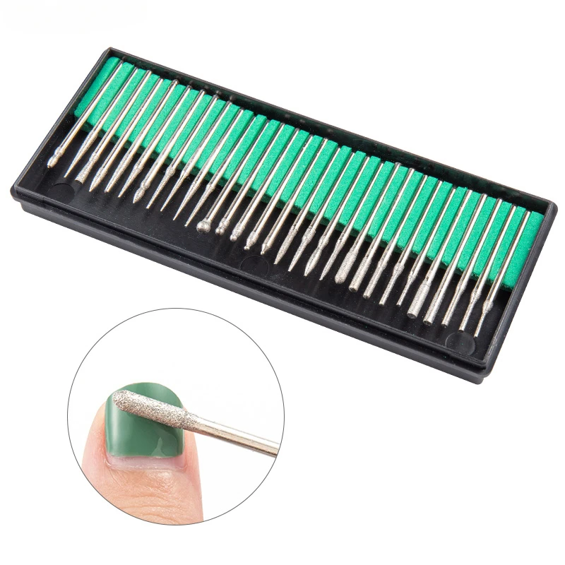 

30Pcs Nail Art Drill Bit for Manicure Nails Drill Milling Cutter Nail Files Electric Mills Machine Cuticle Clean Tool 2.35mm