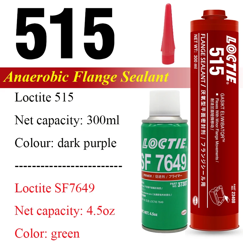 300ml Loctite 515 Flange Gasket Sealant Adhesive Elastic Anaerobic Glue Loctite SF7649 Metal Surface Promoting Curing Agent
300ml Loctite 515 Flange Gasket Sealant Adhesive Elastic Anaerobic Glue Loctite SF7649 Metal Surface Promoting Curing Agent