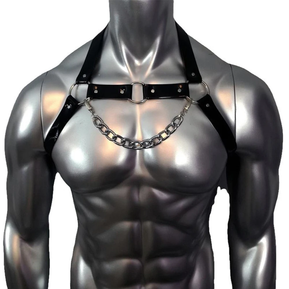 Sexy Men PU Leather Chest Harness Bondage Body Harness Straps Punk Body Chest Belts Punk Fancy Costume Clothing Accessories
Sexy Men PU Leather Chest Harness Bondage Body Harness Straps Punk Body Chest Belts Punk Fancy Costume Clothing Accessories