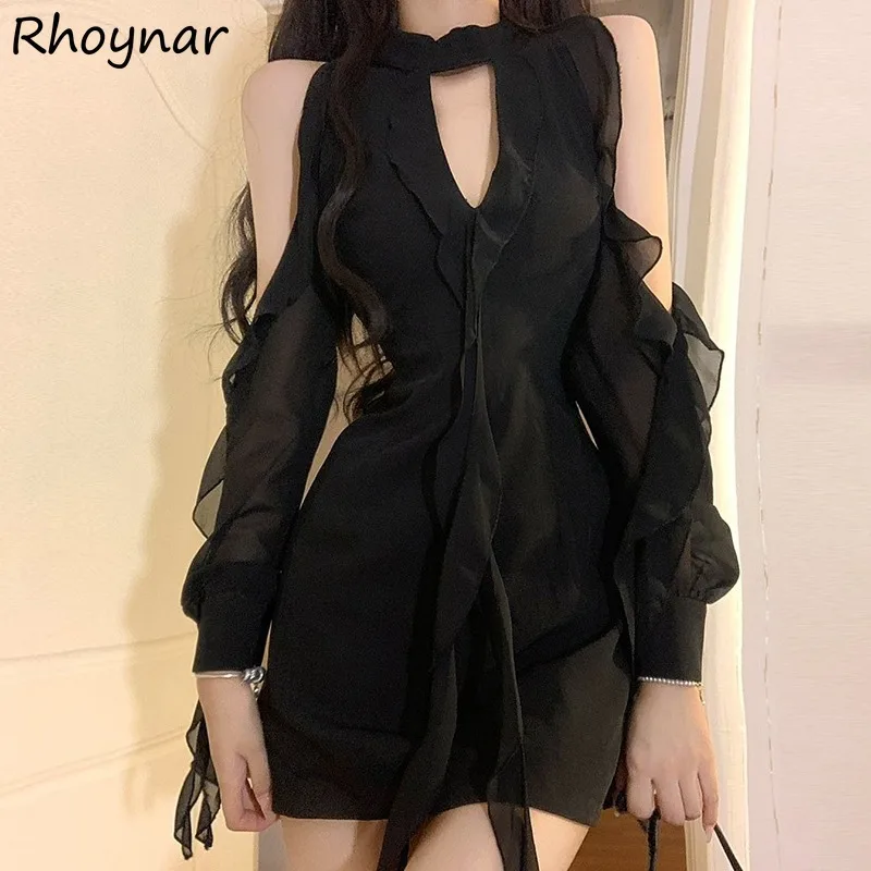 Dresses Women Mini Long Sleeve Off Shoulder Hollow Out Slim Design Solid Casual Trendy Korean Style Fashion Sexy Summer Girls
Dresses Women Mini Long Sleeve Off Shoulder Hollow Out Slim Design Solid Casual Trendy Korean Style Fashion Sexy Summer Girls