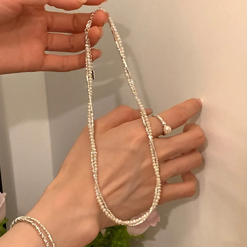 Bilandi-Collier de petites perles simulées pour femmes, bijoux fantaisie, deux couches, cadeau de mariage, accessoires de fête pour filles, offre spéciale 5