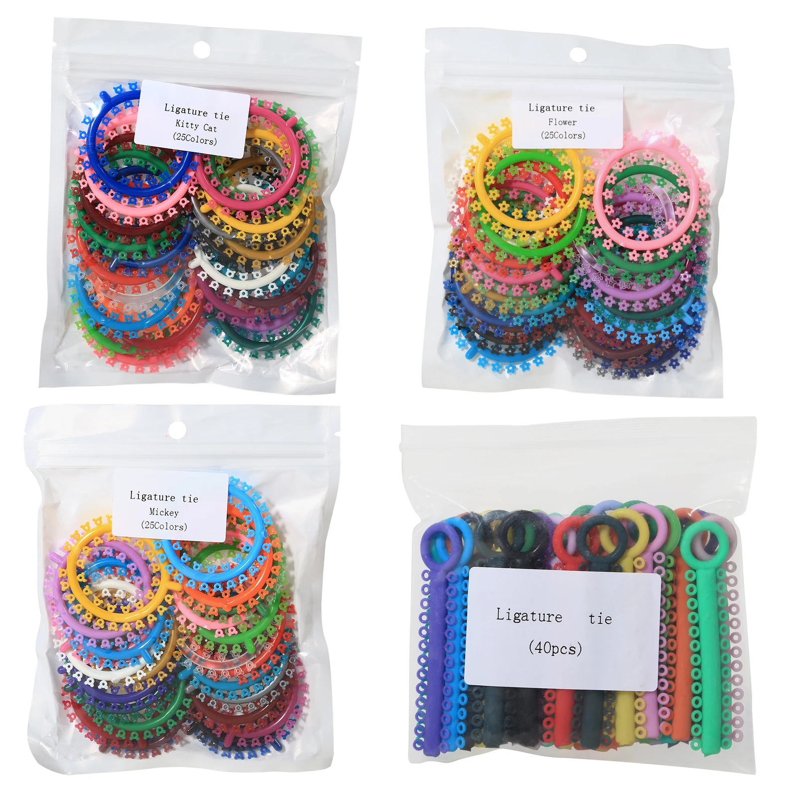 Orthodontic Dental Elastic Ligature Bands Ties Cartoon For Brackets Rubber Ring Mickey Flower Kitty 4 Types
Orthodontic Dental Elastic Ligature Bands Ties Cartoon For Brackets Rubber Ring Mickey Flower Kitty 4 Types