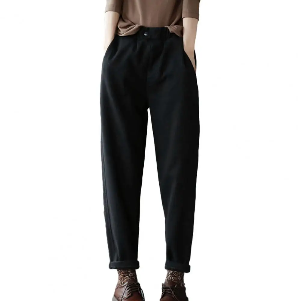 Women Fleece-lined Pants Soft Warm Women's Harem Pants Plush Slim Fit High Waist Ankle Length Trousers with Elastic Waistband
Women Fleece-lined Pants Soft Warm Women's Harem Pants Plush Slim Fit High Waist Ankle Length Trousers with Elastic Waistband