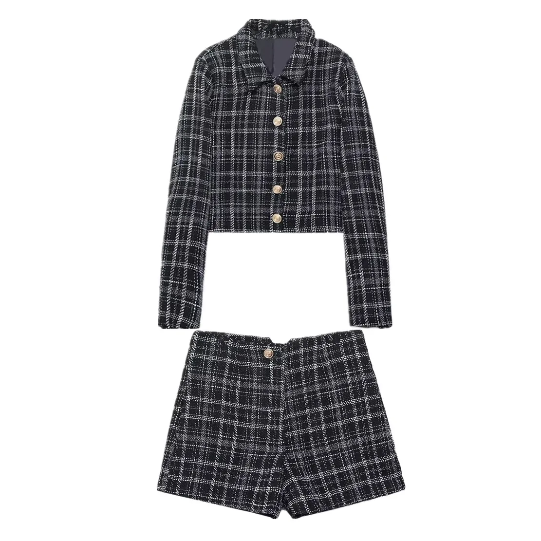Elmsk 2023 Fashion High Street Texture Plaid Blazers High Waist Harem Shorts Women Two Pieces Sets
Elmsk 2023 Fashion High Street Texture Plaid Blazers High Waist Harem Shorts Women Two Pieces Sets