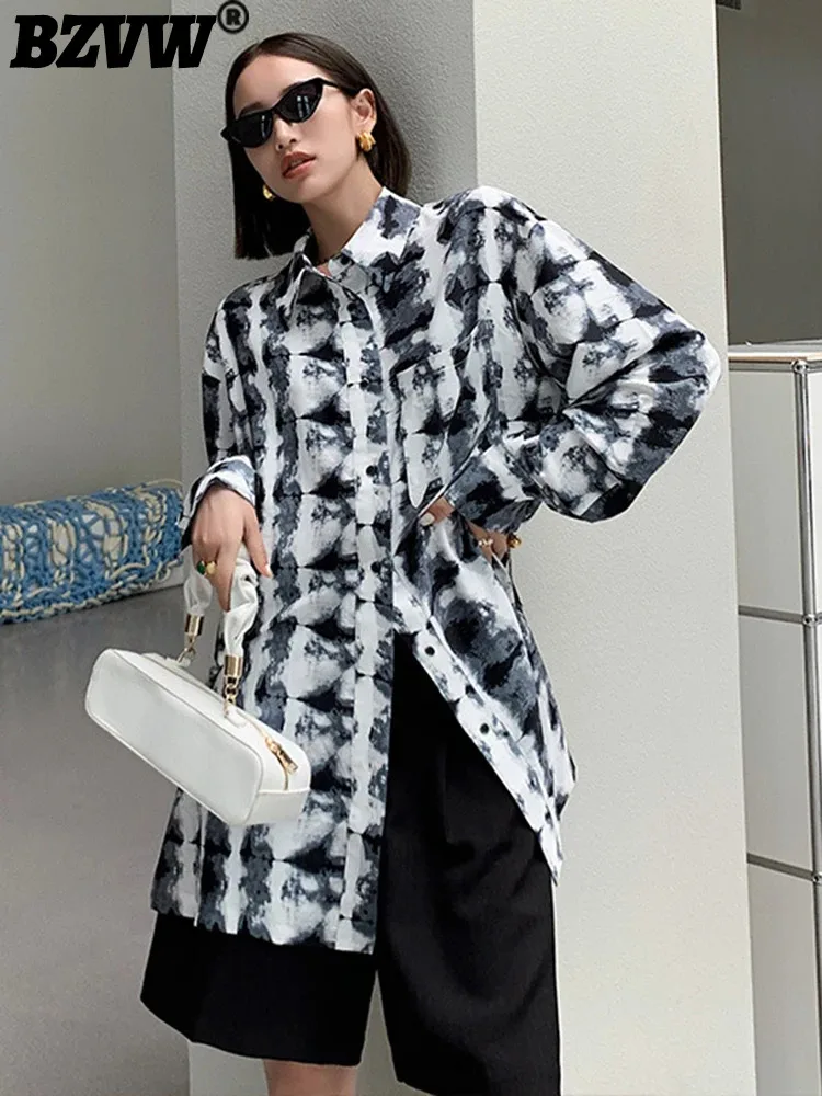 BZVW Tie Dyed Printed Shirt For Women Lapel Long Sleeves Single Breasted Casual Shirts Versatile 2024 Summer New Clothes 25Z4141
BZVW Tie Dyed Printed Shirt For Women Lapel Long Sleeves Single Breasted Casual Shirts Versatile 2024 Summer New Clothes 25Z4141