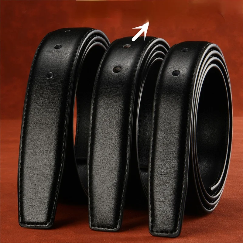 

New Belt Body Strap No with Buckle Businese Genuine Leather Belt for Automatic Pin Buckle 2.4cm 2.8cm 3.0cm 3.2cm 3.5cm 3.8cm