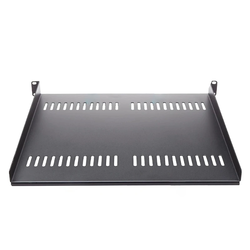 

1U Server Rack Shelf Vented Tray for 19" Cabinet Carbon Steel Rack 10" Deep Universal 1U Rack Shelf Dropship