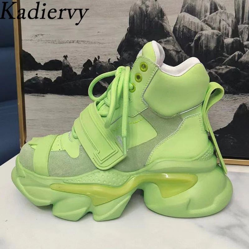 High Top Thick Sole Sneakers Women Lace Up Round Toe Height Increasing Casual Daddy Shoes Patchwork Platform Sports Shoes Woman
High Top Thick Sole Sneakers Women Lace Up Round Toe Height Increasing Casual Daddy Shoes Patchwork Platform Sports Shoes Woman