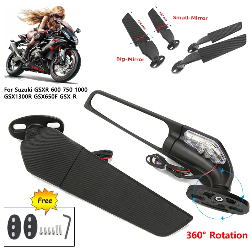 For Suzuki GSXR 600 750 1000 GSX1300R GSX650F GSX-R Motorcycle Mirror Modified Wind Wing Adjustable Rotating Rearview Mirror
For Suzuki GSXR 600 750 1000 GSX1300R GSX650F GSX-R Motorcycle Mirror Modified Wind Wing Adjustable Rotating Rearview Mirror