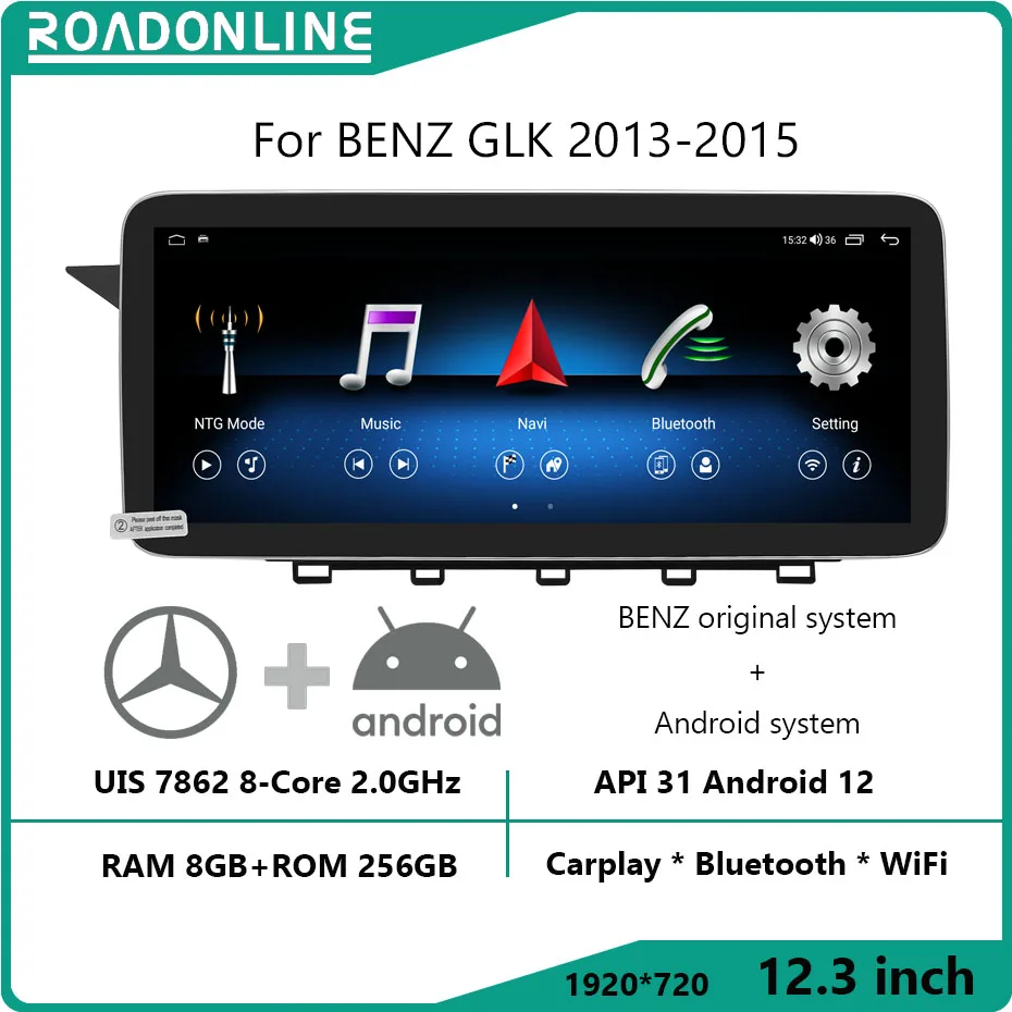 Android 12 1920*720 12.3inch For BENZ GLK 2013-2015 NTG 4.5 Wireless CarPlay Car Multimedia Player Benz system upgrade
Android 12 1920*720 12.3inch For BENZ GLK 2013-2015 NTG 4.5 Wireless CarPlay Car Multimedia Player Benz system upgrade
