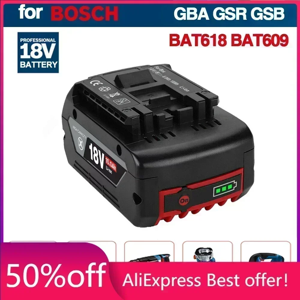 18V 10Ah Rechargeable Li-Ion Battery For Bosch 18V Power Tool Backup 10000mah Portable Replacement for BOSCH 18V Battery BAT609
18V 10Ah Rechargeable Li-Ion Battery For Bosch 18V Power Tool Backup 10000mah Portable Replacement for BOSCH 18V Battery BAT609
