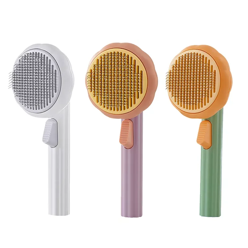 

High Quality Self Cleaning Brush Pet Grooming Tool Pumpkin Cat Brush Comb For Pets Grooming Removes Hair Teeth Brush