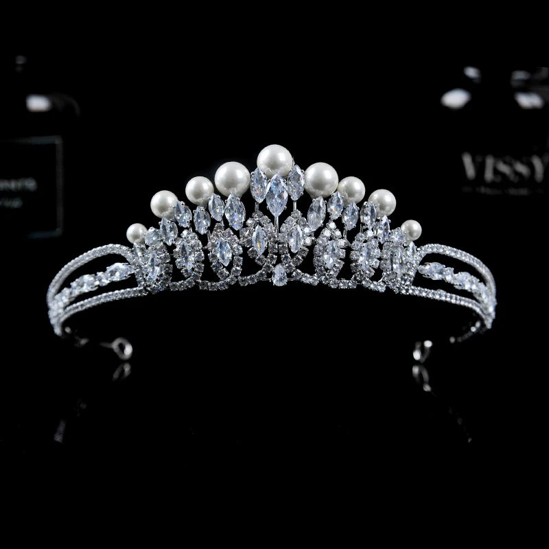 

Himstory Vintage Princess Zircon Brides Crowns Tiaras Headpieces Crystal Bridal Headbands Wedding Hair Accessories