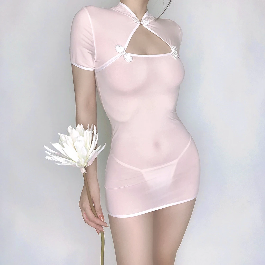 Sexy Women Nightdress Bandage Halter Dress Elastic Tight Lingerie Low Cut Package Hip Nightwear Ultra-thin Translucent Underwear
Sexy Women Nightdress Bandage Halter Dress Elastic Tight Lingerie Low Cut Package Hip Nightwear Ultra-thin Translucent Underwear