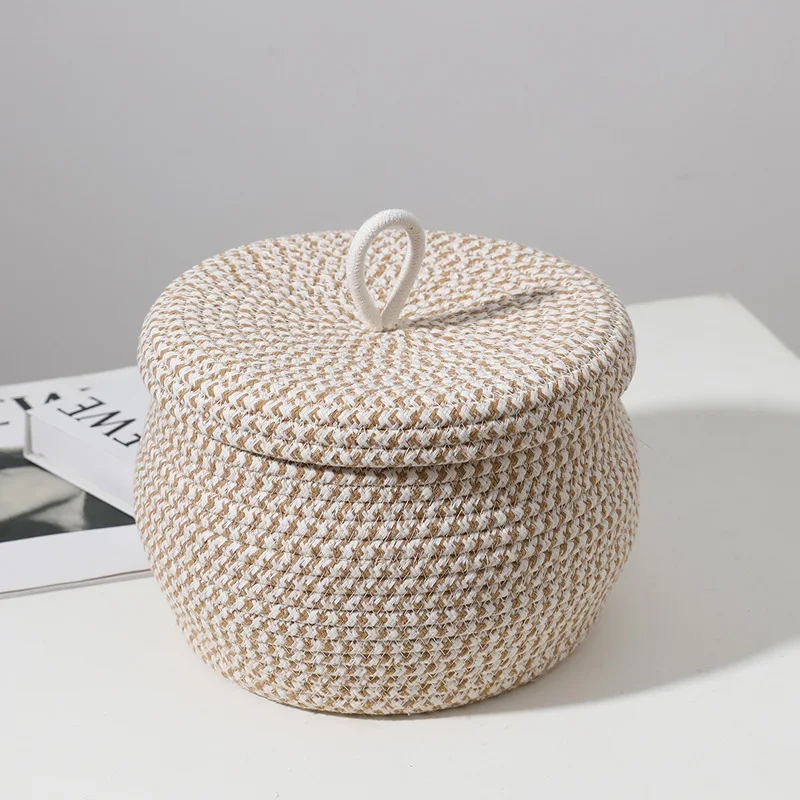 Circular Storage Basket Cotton Rope Cover Storage Box Snack Basket Egg Basket Miscellaneous Basket Storage Kitchen Items
Circular Storage Basket Cotton Rope Cover Storage Box Snack Basket Egg Basket Miscellaneous Basket Storage Kitchen Items