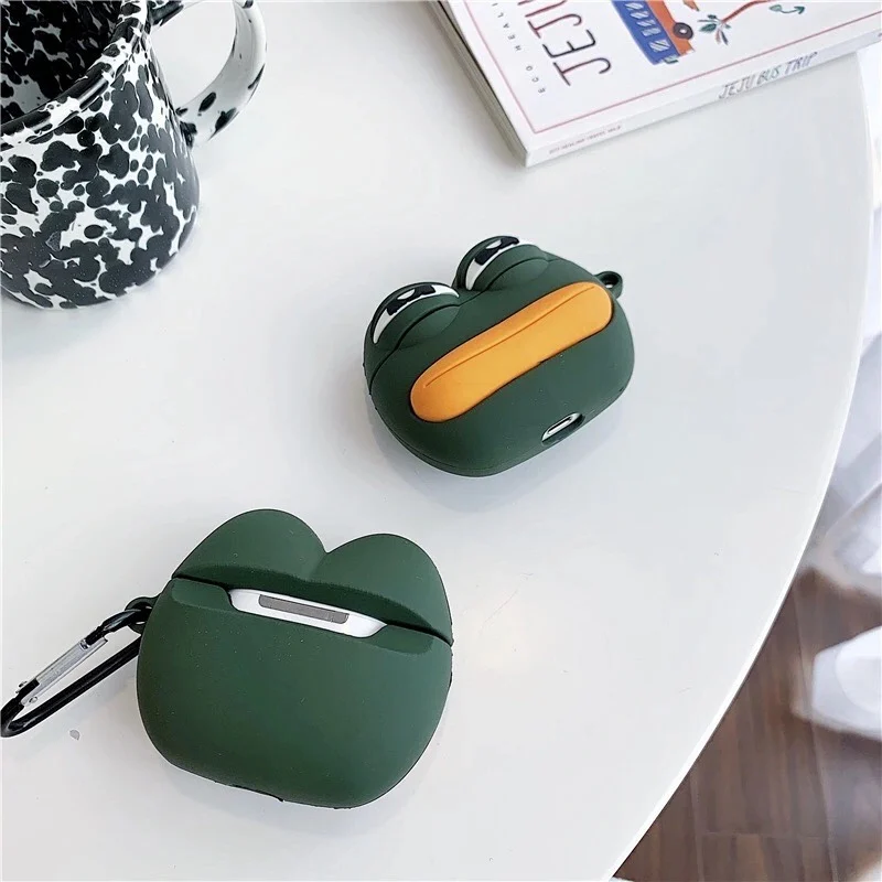 3D Fashion Frog Silicone Case For Airpods 1/2 Wireless Bluetooth Earphone Charging Box Shockproof Case For Airpods Pro Cover 3D Fashion Frog Silicone Case For Airpods 1/2 Wireless Bluetooth Earphone Charging Box Shockproof Case For Airpods Pro Cover