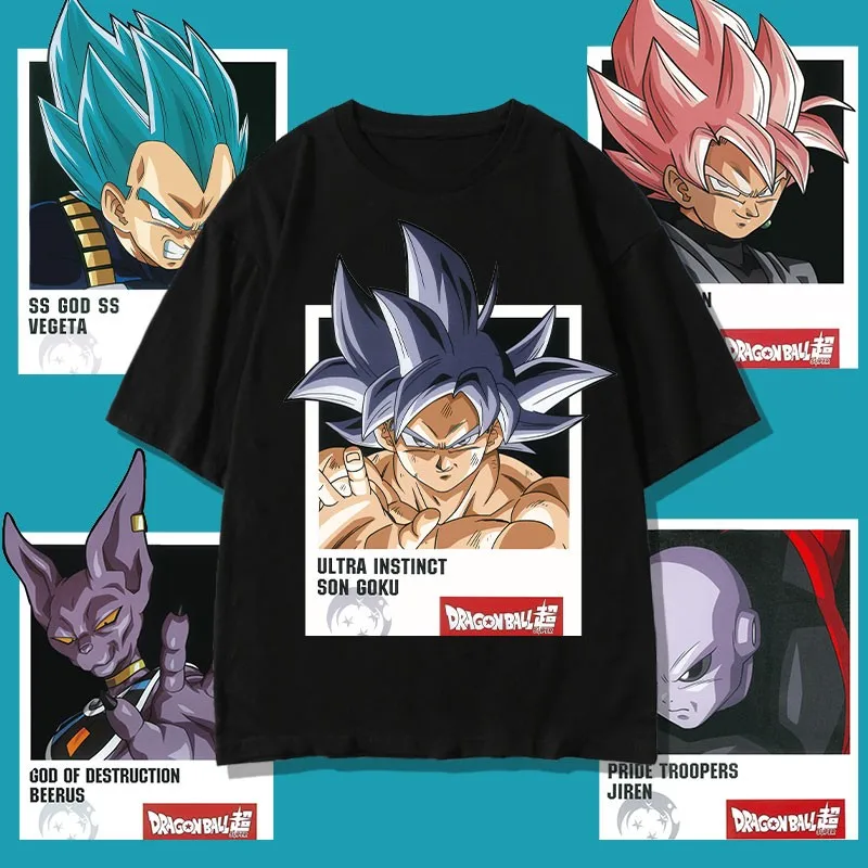 

Seven Dragon Ball Joint Short Sleeve T-shirt Men 2023 New Super Saiyan Sun Wukong Vegeta Animation Clothes Summer